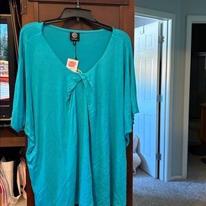 Bobeau Teal Blue Shortsleeve Top - NWT - Sz 2X